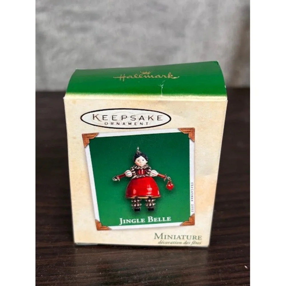 Hallmark Keepsake Jingle Belle Miniature Ornament 2002 Sue Tague Beaded Red